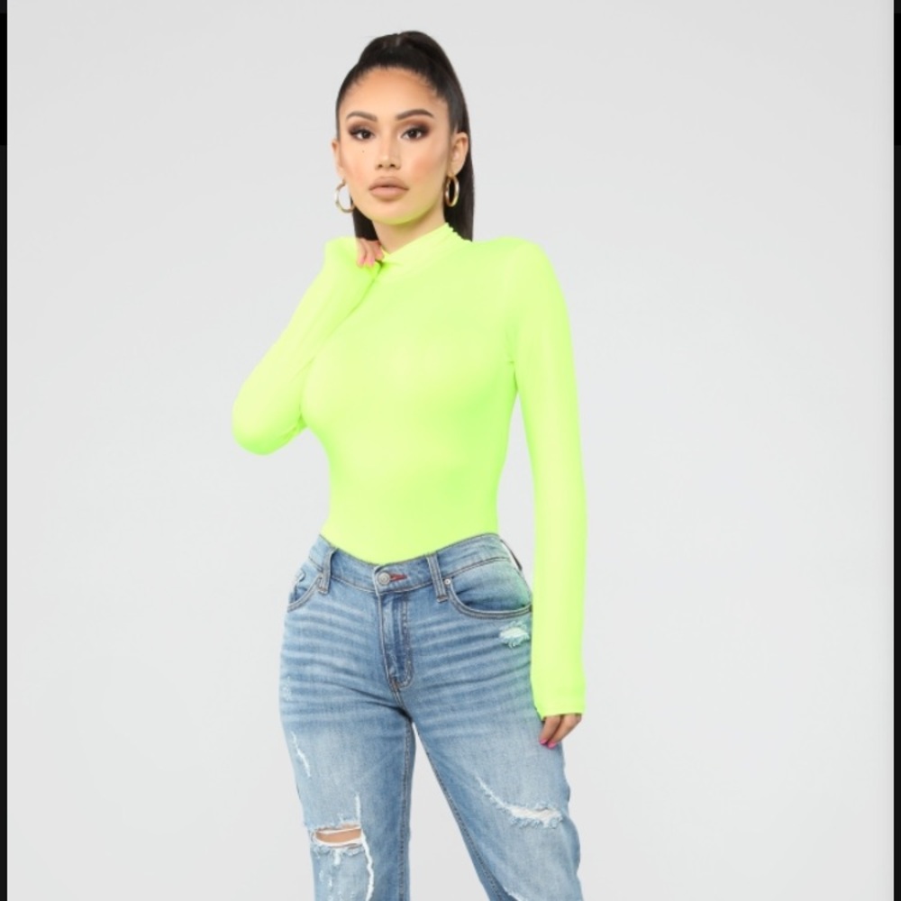Neon Green All Mocked Up Bodysuit